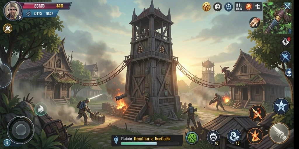 Tampilan gameplay 5ZK yang mendebarkan di arena Tower Defense.