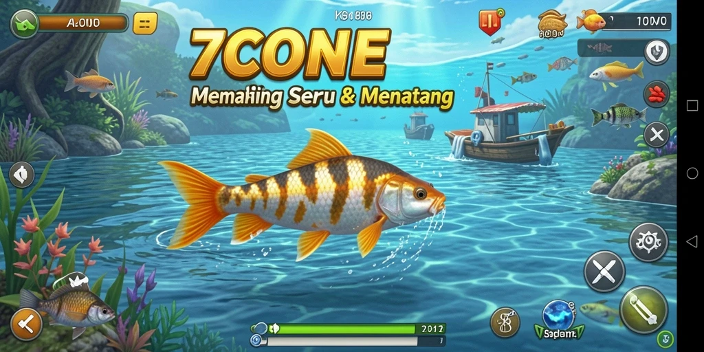 Tangkapan ikan yang spektakuler dalam gameplay 7CONE.