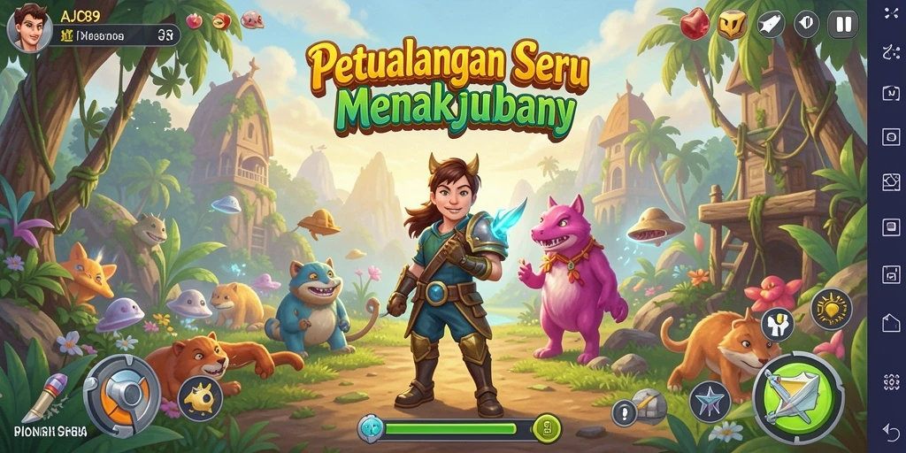 Tampilan menarik gameplay AJO89 di dunia petualangan yang luas.