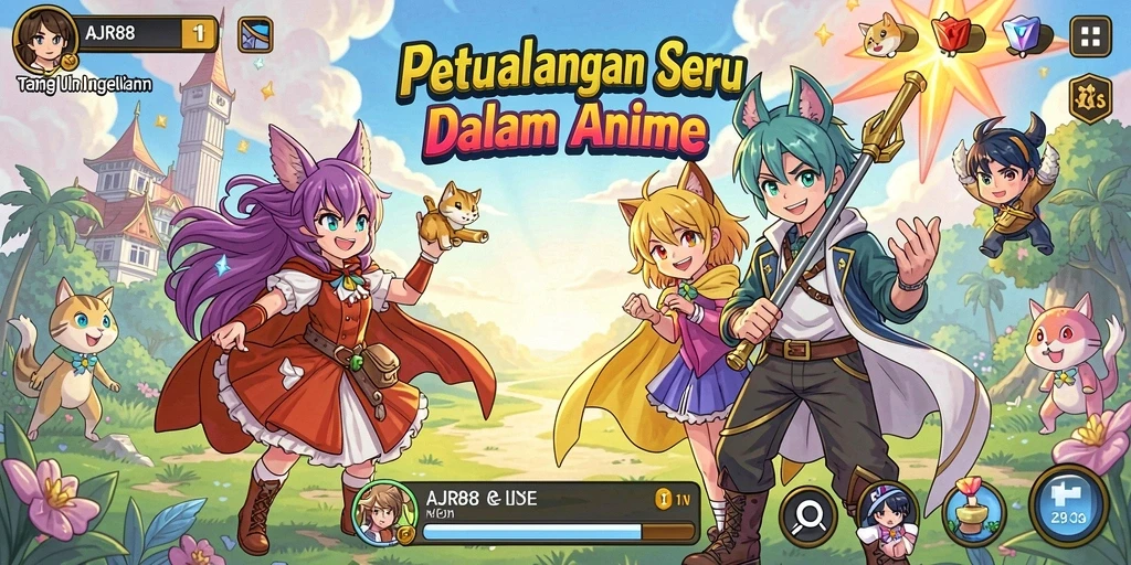 Tampilan gameplay yang menarik dari AJR88 dengan karakter Anime.