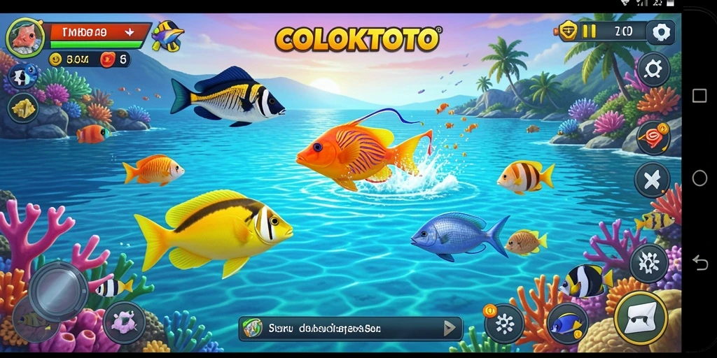 Gameplay seru dengan ikan beragam dan senjata menarik.
