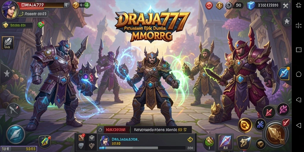 Tangkapan layar menunjukkan aksi seru di dunia MMORPG DRAJA777.