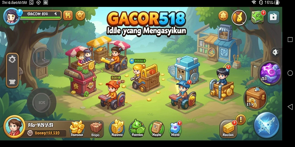 Tampilan gameplay GACOR518 yang menarik dan penuh warna.