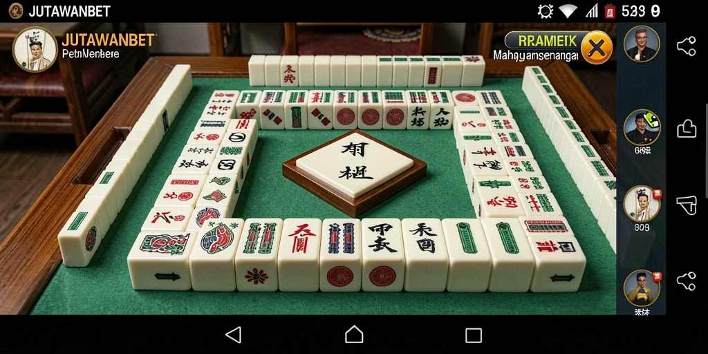 Tampilan gameplay seru Mahjong di JUTAWANBET.