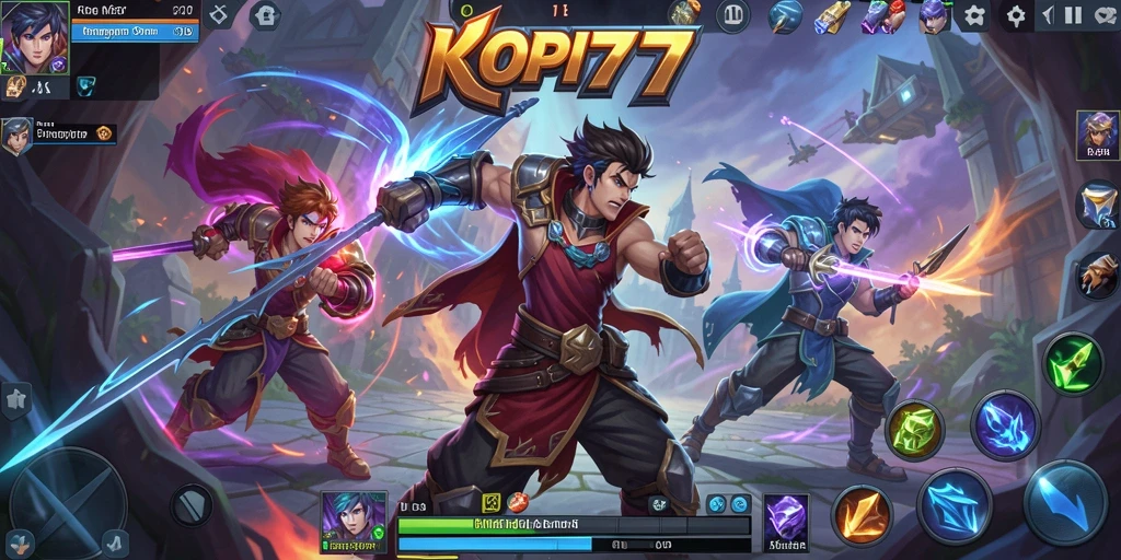 Tangkapan layar KOPI77 menampilkan aksi seru dalam permainan MOBA.