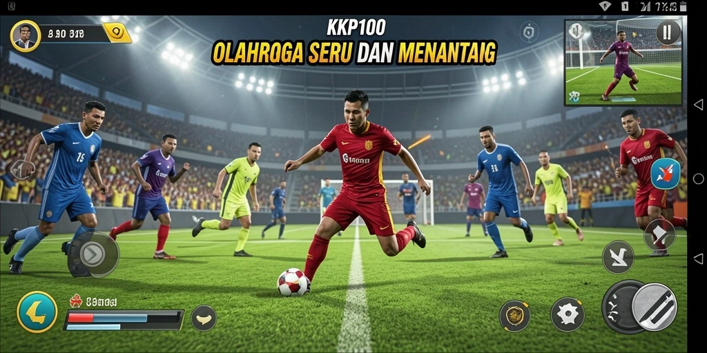Tampilan gameplay KPK100 yang penuh aksi dan semangat olahraga.