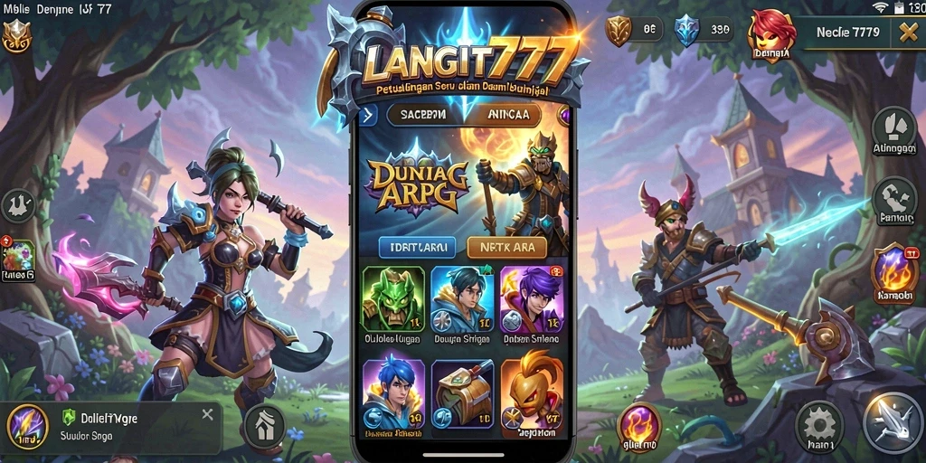 Tampilan aksi petualangan seru dalam game ARPG LANGIT777.