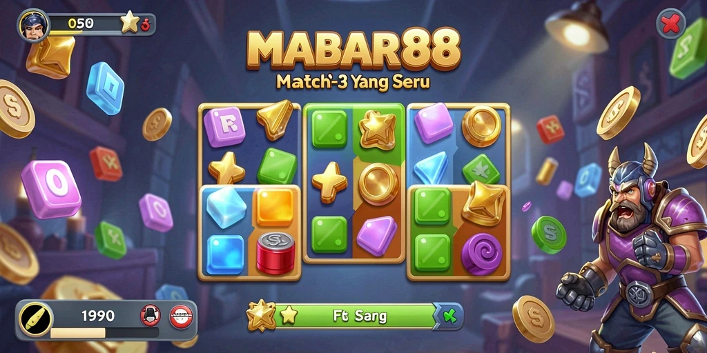 Tampilan gameplay MABAR88 yang seru dan penuh warna.