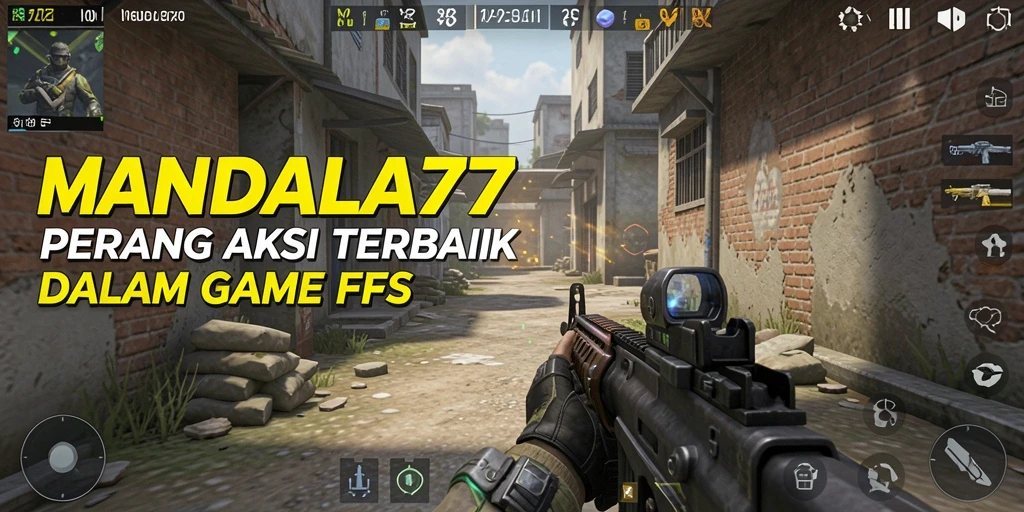 Tampilan aksi seru dalam gameplay MANDALA77 FPS.