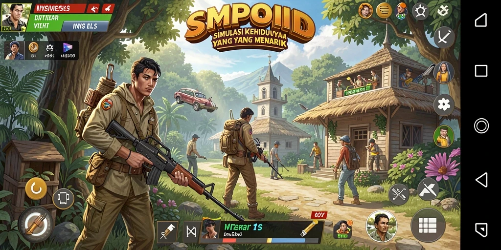 Tampilan gameplay MPOID dengan berbagai interaksi karakter.