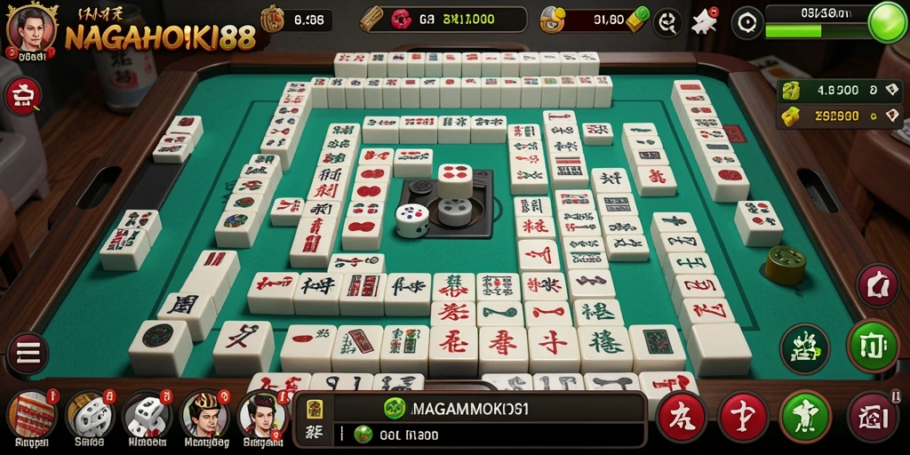 Tampilan menarik dari gameplay NAGAHOKI88 yang menampilkan Mahjong.