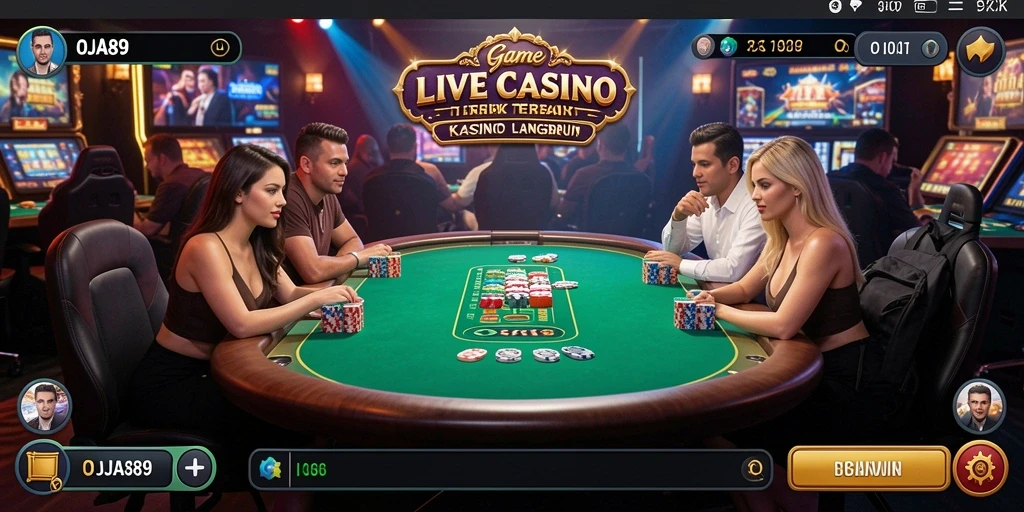 Tampilan gameplay Live Casino yang dinamis dan menarik di OJA89.