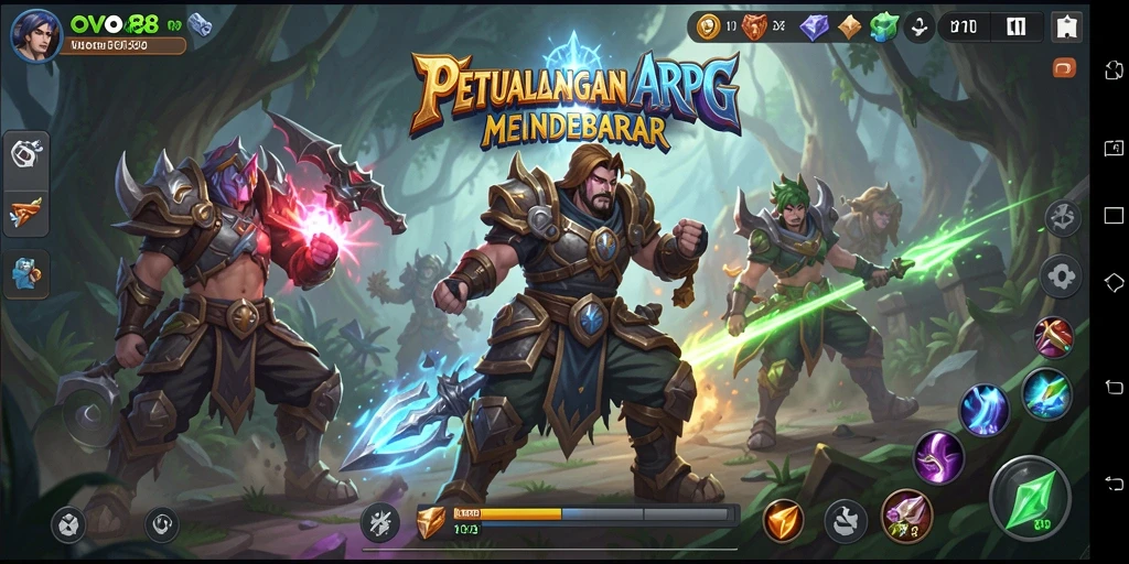 Tampilan gameplay mendebarkan dalam OVO88 dengan aksi ARPG yang seru.