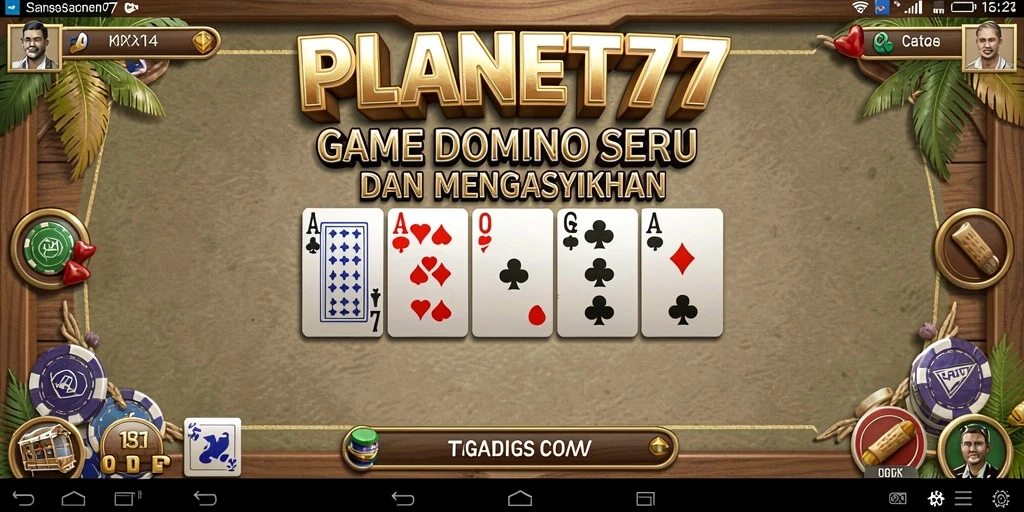 Tampilan gameplay seru di PLANET77 dengan domino.