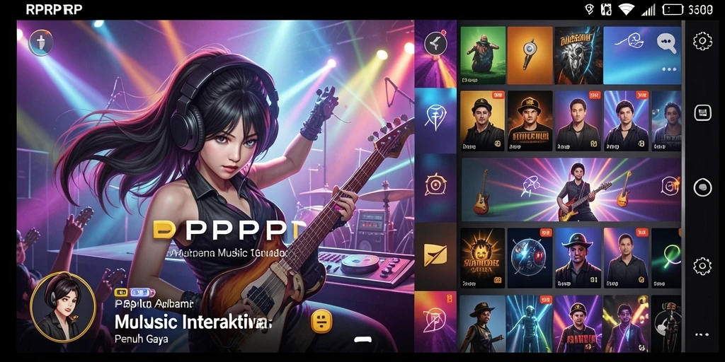 Tampilan gameplay RPRPRP dengan interaksi musik yang unik.