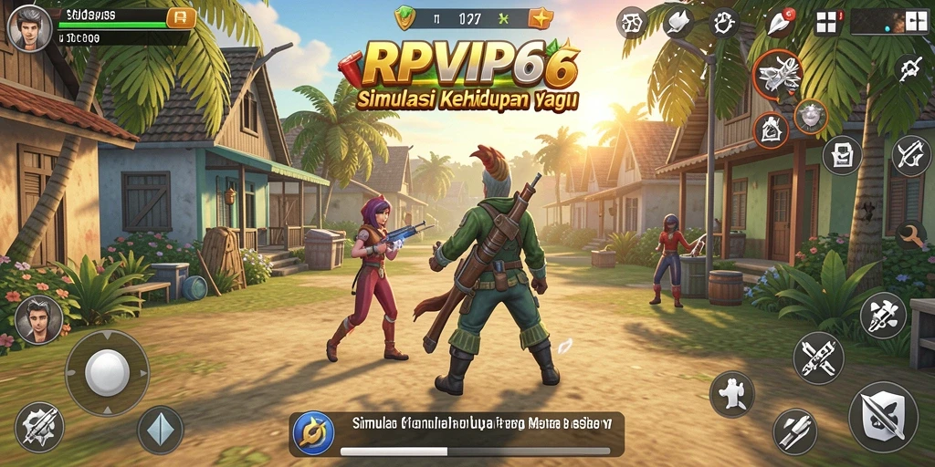 Tampilan gameplay RPVIP6 yang penuh warna dan kreatif.