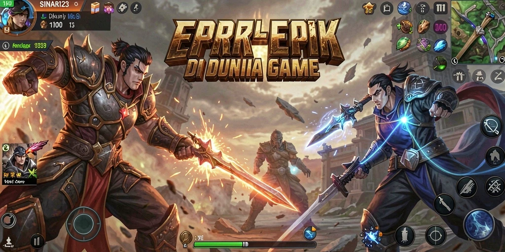 Tangkapan layar gameplay SINAR123 menampilkan aksi pertarungan yang intens.