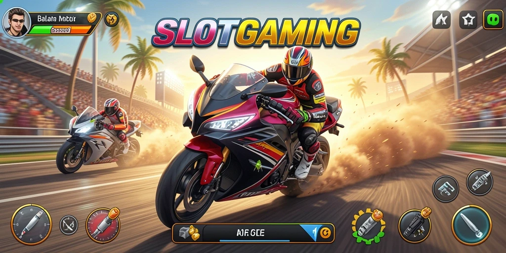 Tampilan gameplay menarik dari balapan motor di SLOTGAMING.
