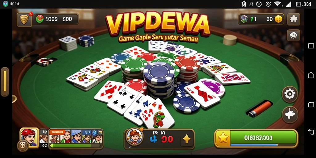 Tampilan gameplay menarik dalam permainan Gaple VIPDEWA.