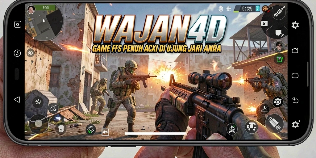 Tampilan menarik dari gameplay WAJAN4D dengan aksi tembak-menembak.
